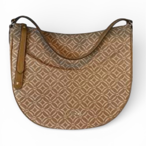 Michael Kors Handbags - Michael Kors Tan Patterned Hobo Bag